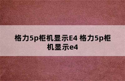 格力5p柜机显示E4 格力5p柜机显示e4